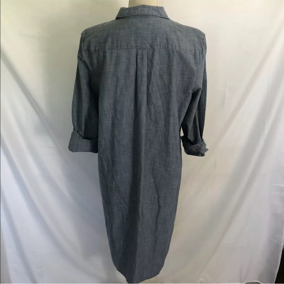 Lands End Blue Jean Denim Shirt Dress Light Wash - Picture 4 of 5
